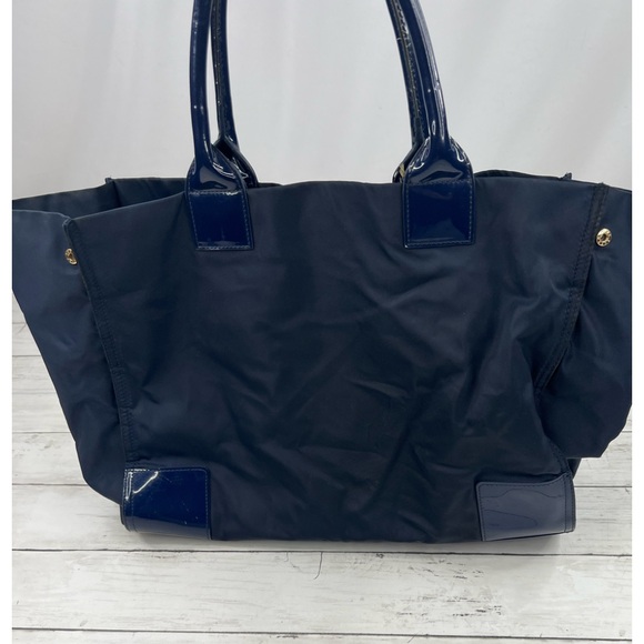 Tory Burch Ella Navy Tote Bag - Picture 3 of 15